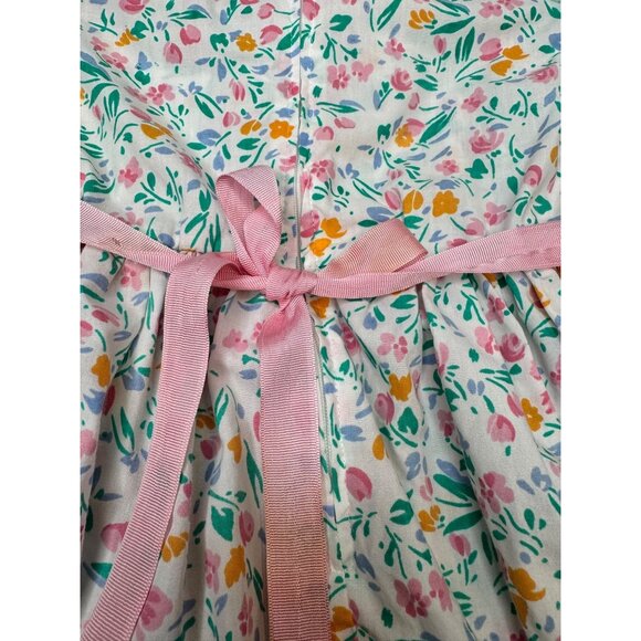 1980s Popsicle Girls Floral Ruffle Toddlers Dress Size 5 Pink Green Orange Blue - Picture 8 of 9